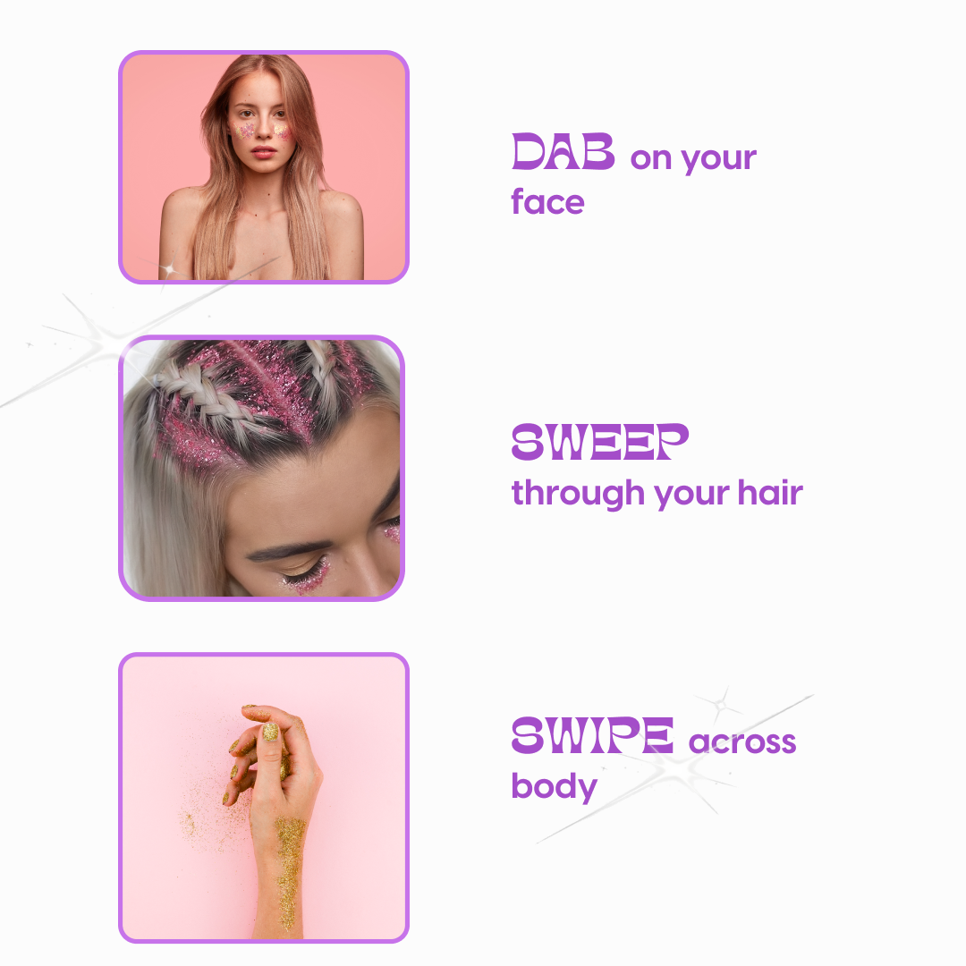 Kara Beauty - SPARKLE PARTY HAIR AND BODY GEL - SINGLE PACKS: Pink Heart V2