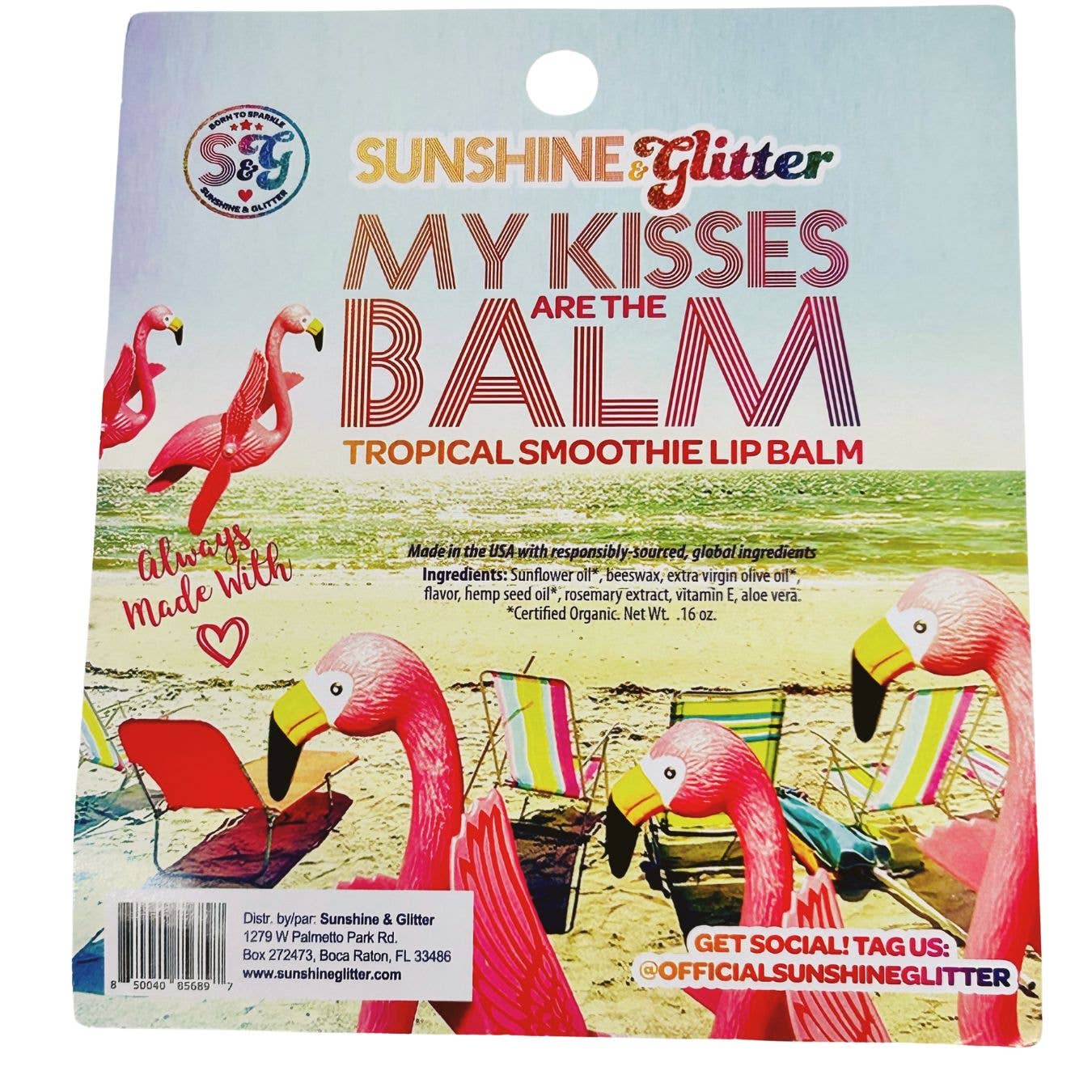 Sunshine & Glitter - My Kisses Are the Balm Tropical Lip smoothie - 100% organic