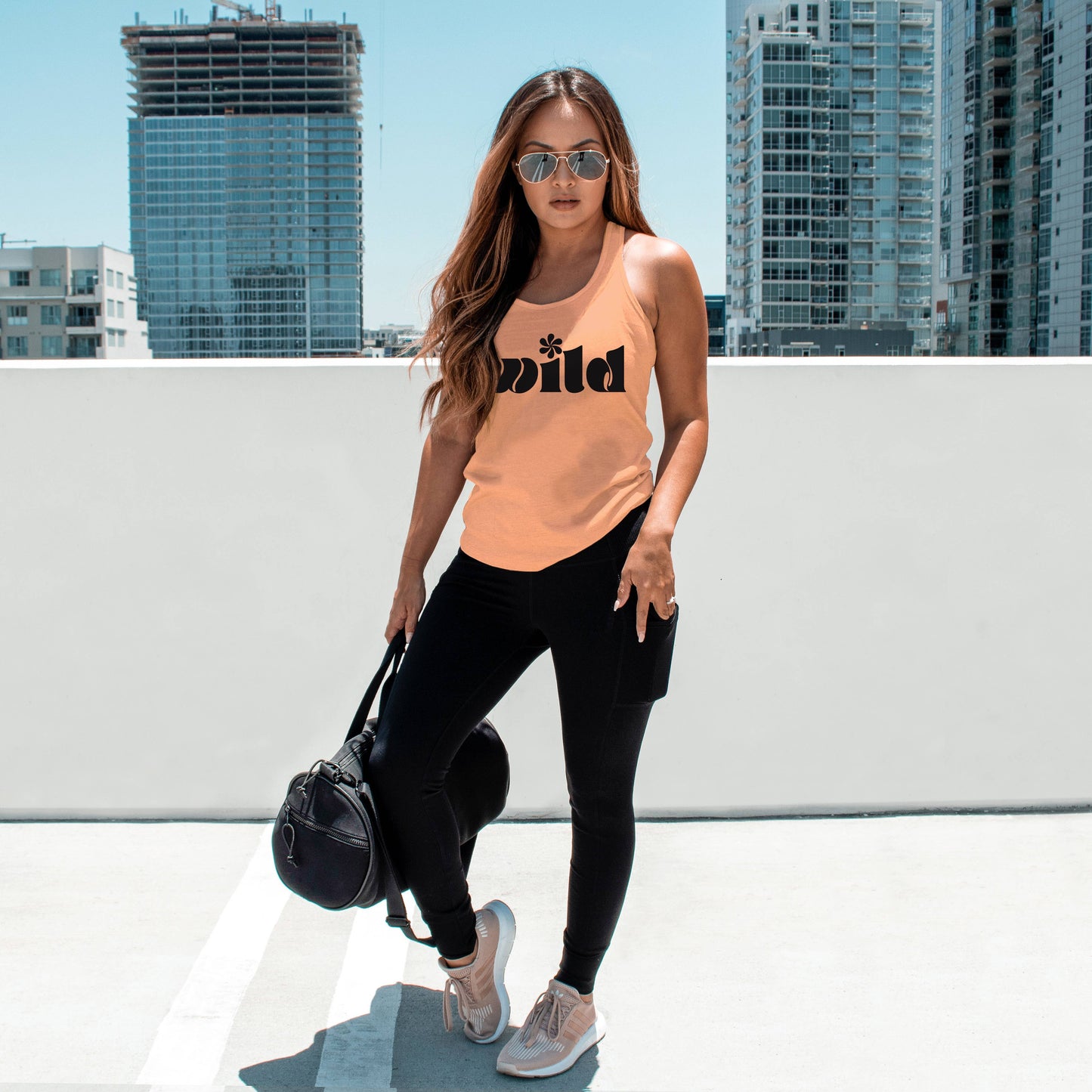 Nobullwoman Apparel - CUSTOM Small Business Racerback Tanks - Yoga, Pilates & More: Tahiti Blue / L