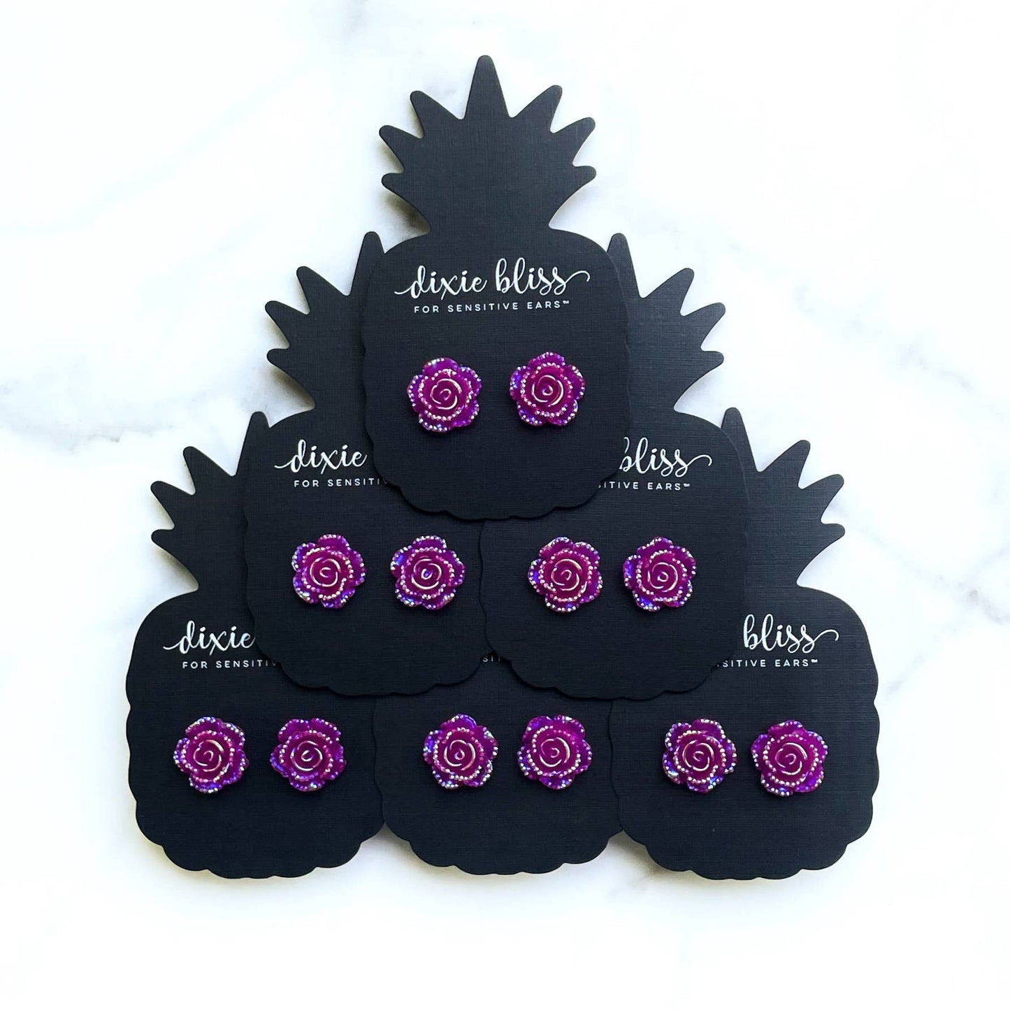 Dixie Bliss - Jewel Iced Flowers in Ultraviolet Glow