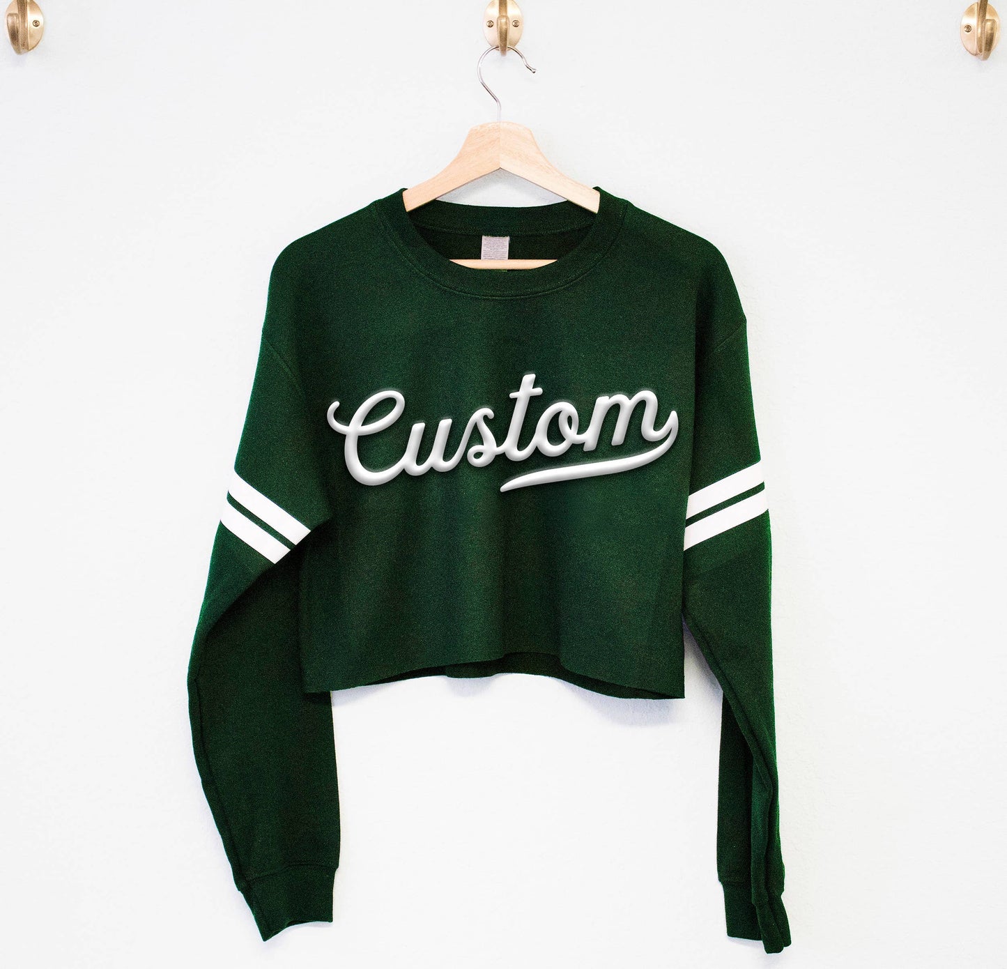 Nobullwoman Apparel - VARISTY CUSTOM Small Business Puff Print Cropped Sweatshirt: Royal Blue / L