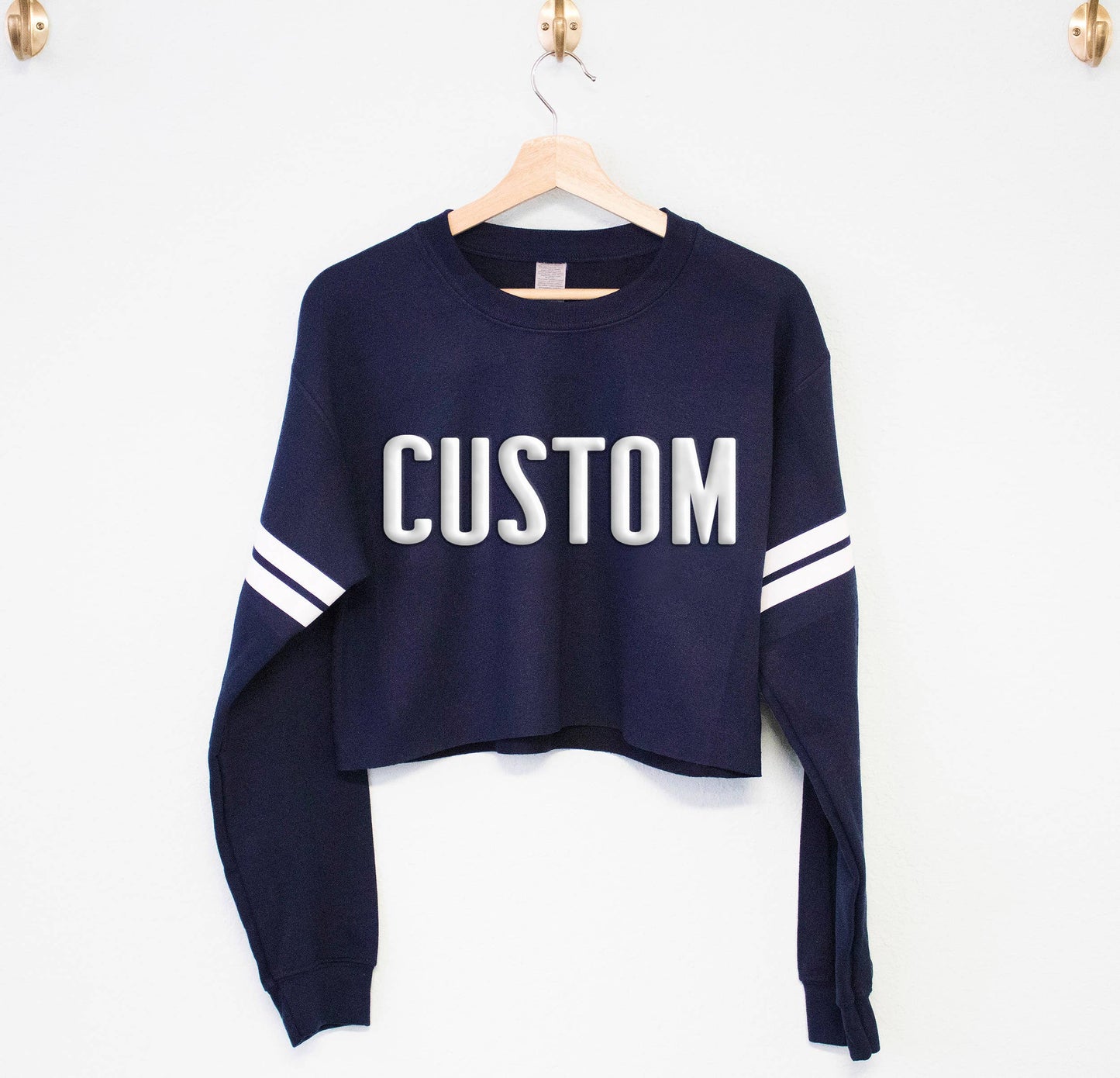 Nobullwoman Apparel - VARISTY CUSTOM Small Business Puff Print Cropped Sweatshirt: Royal Blue / M