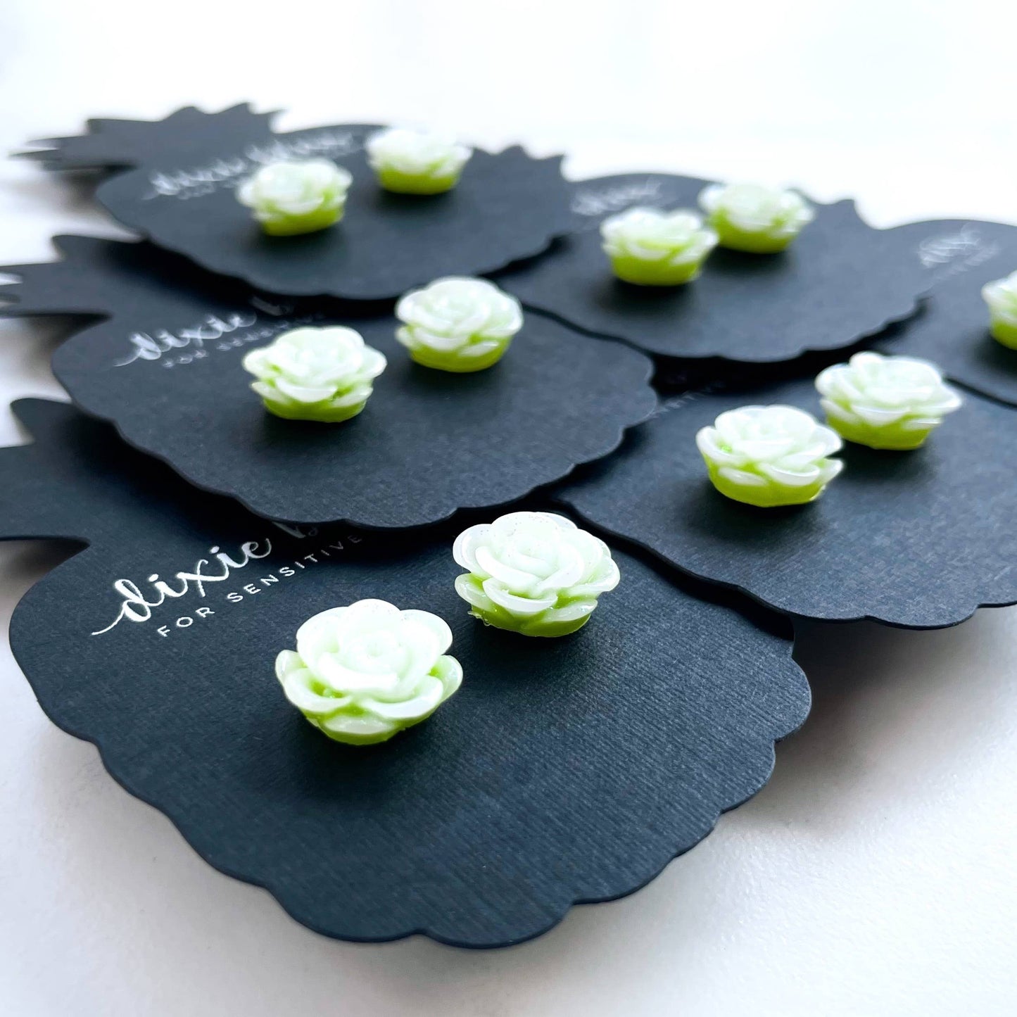 Dixie Bliss - Ombre Glitter Flowers in Grove Green