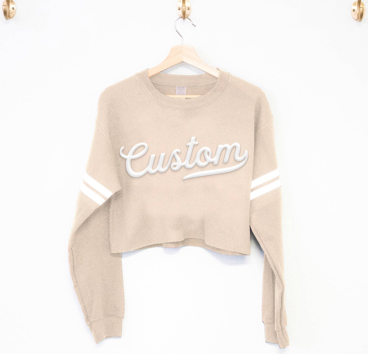 Nobullwoman Apparel - VARISTY CUSTOM Small Business Puff Print Cropped Sweatshirt: Black / L