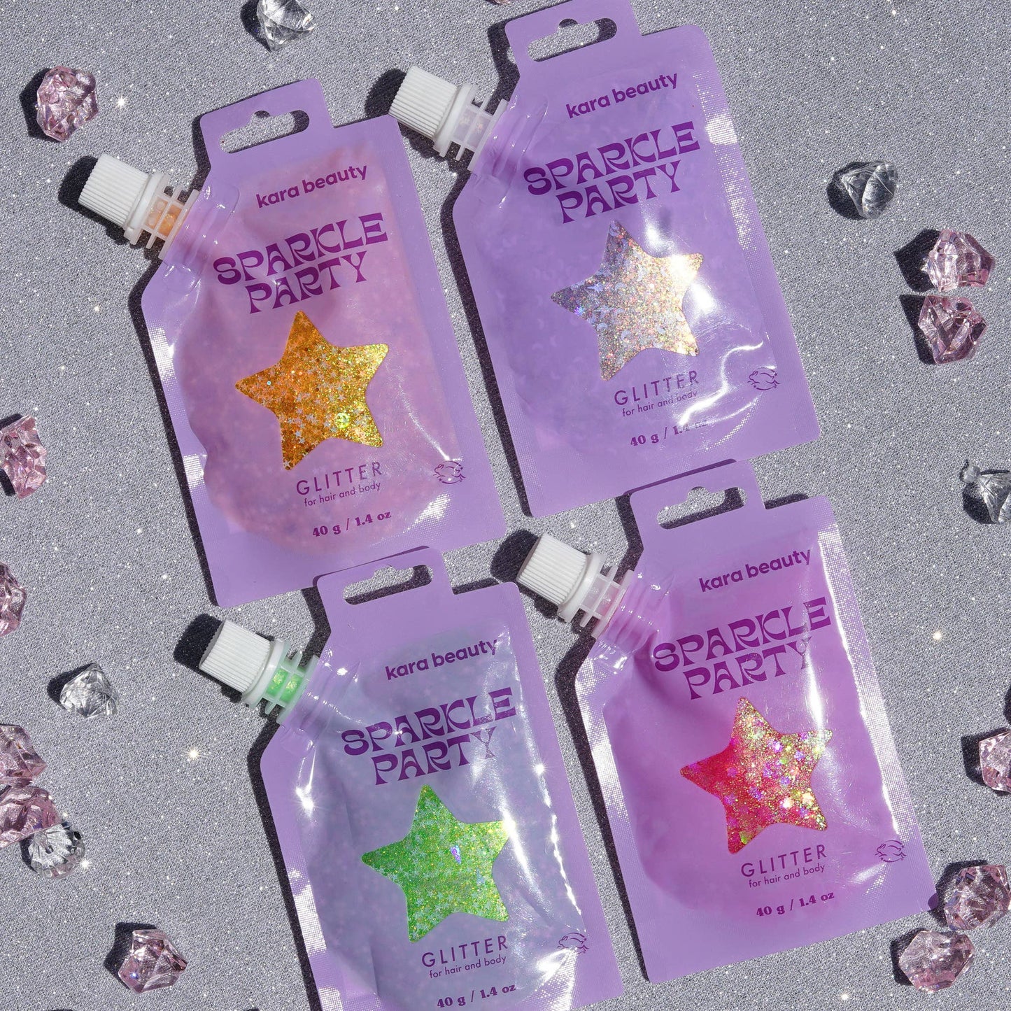 Kara Beauty - SPARKLE PARTY HAIR AND BODY GEL - SINGLE PACKS: LAVENDER MOONS