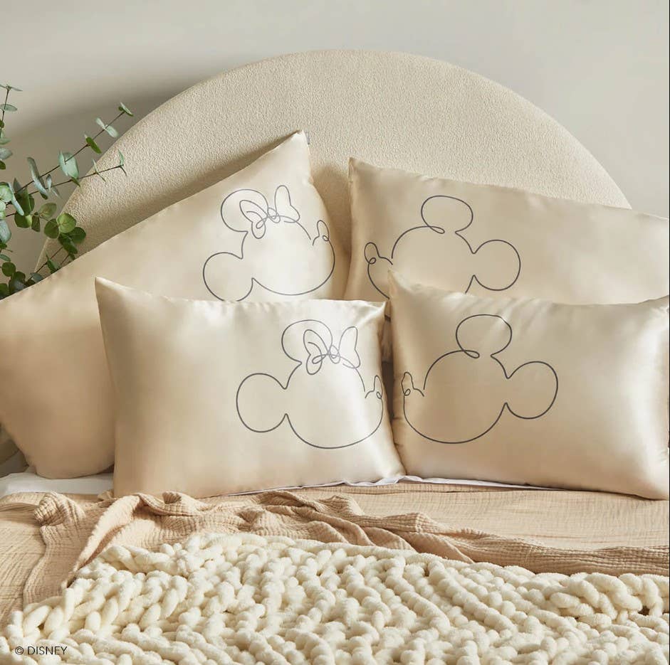 KITSCH - Kitsch & Mickey and Minnie Satin Pillowcase Mrs.Mouse-Cream