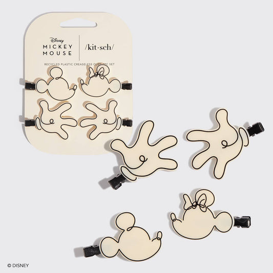 KITSCH - Kitsch & Mickey and Minnie Recycled Creaseless Clips 4pc Set