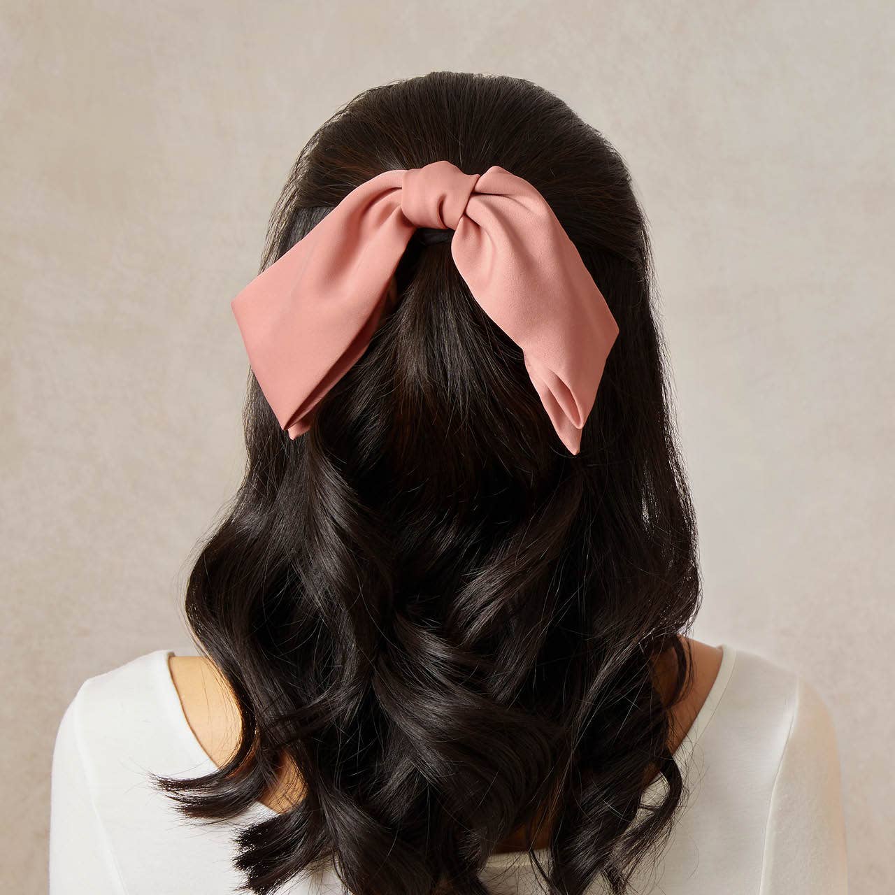 KITSCH - Recycled Fabric Bow Hair Clip - Rosewood