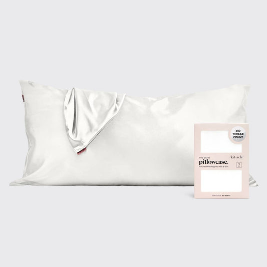 KITSCH - Satin King Pillowcase - Ivory