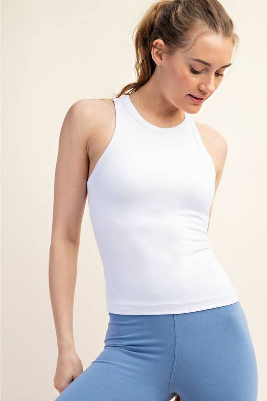 Sunday Morning - T129937 SLEEVELESS RACER BACK BUTTER SOFT TANK TOP: Flamingo Pink / S-M-L (2-2-2)