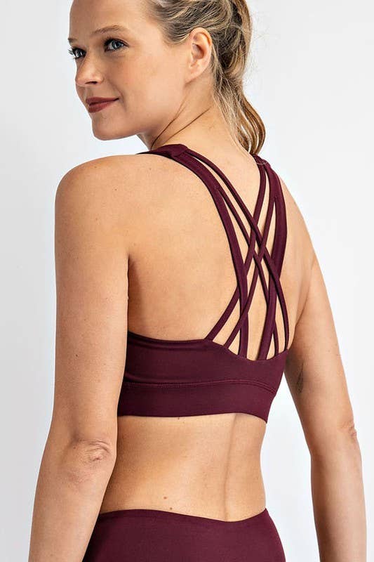 Sunday Morning - TT639537 Criss Cross Active Sportsbra: TITANIUM / S-M-L (2-2-2)