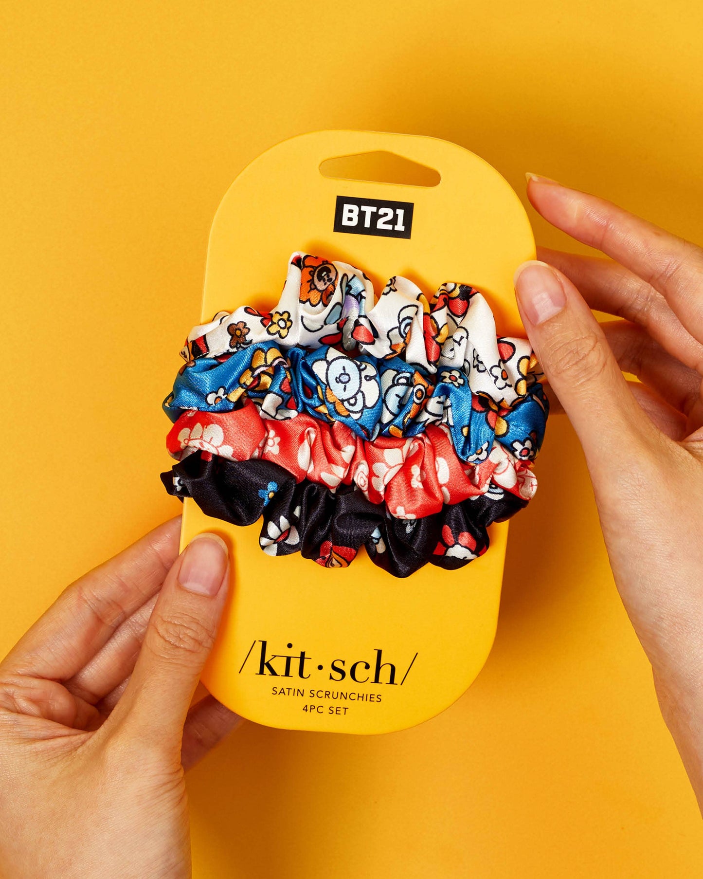 KITSCH - BT21 x Kitsch  Satin Sleep Scrunchies 4pc Set