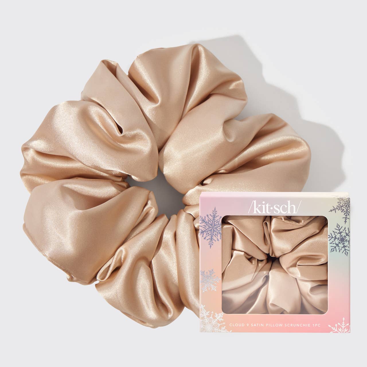 KITSCH - Holiday Cloud 9 Satin Pillow Scrunchie 1pc - Champagne