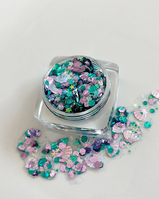 Nola Glitter Goddess - Mermaid Scales and Seashell Summer Face and Body Glitter Gel