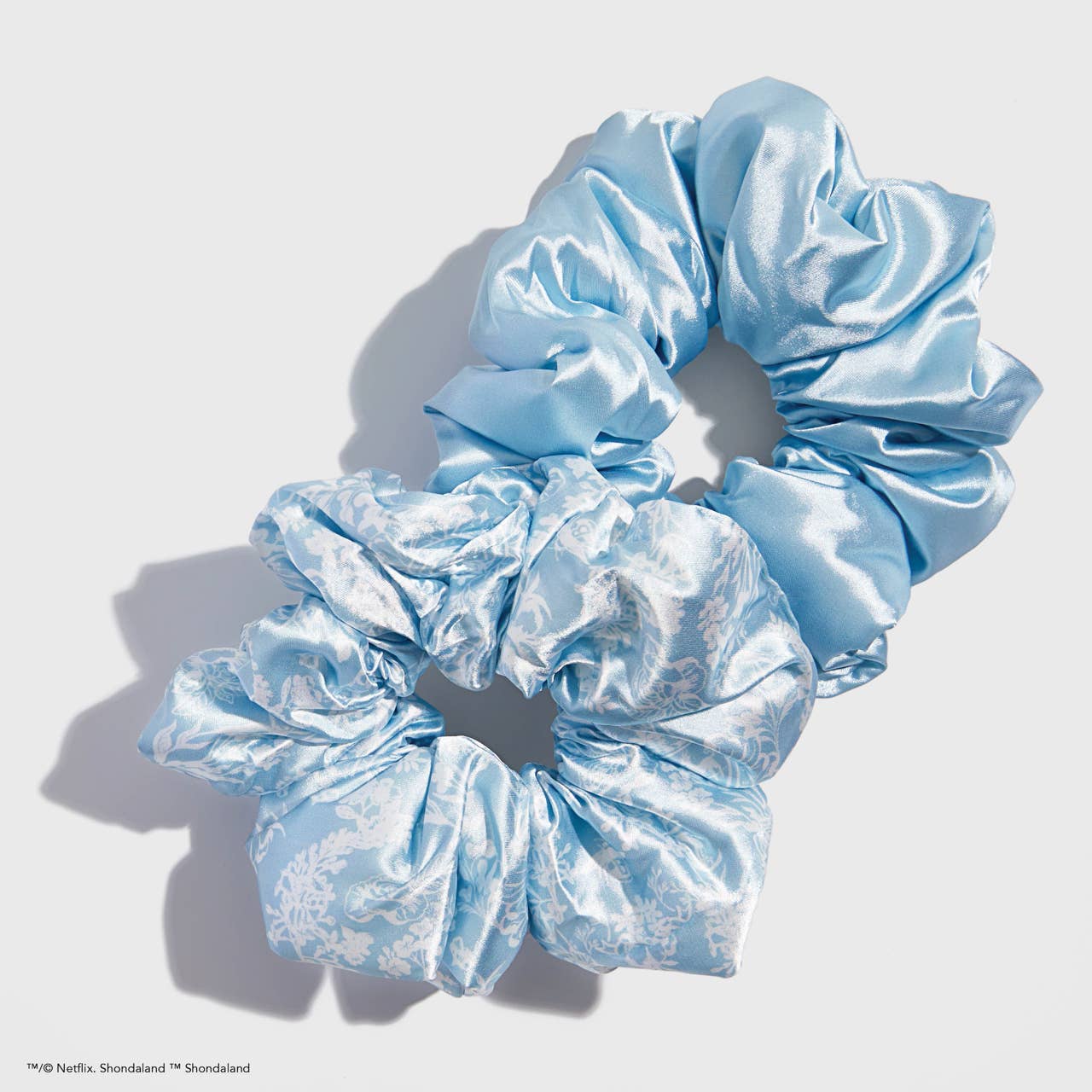 KITSCH - Kitsch x Bridgerton Satin Pillow Scrunchies / Toile De Blue