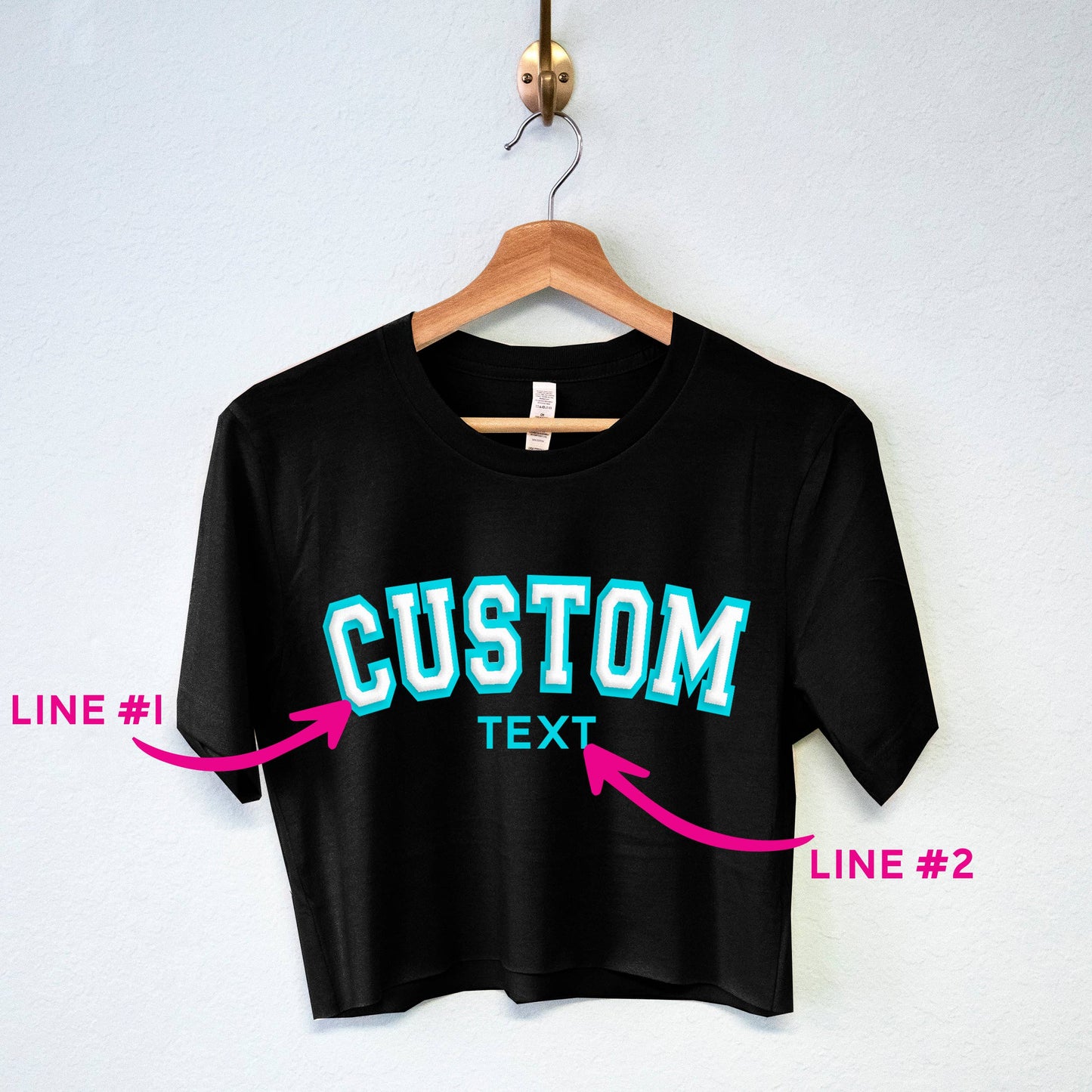Nobullwoman Apparel - Summer Vibes Small Business CUSTOM PUFF PRINT Cropped Tees: Aqua / S