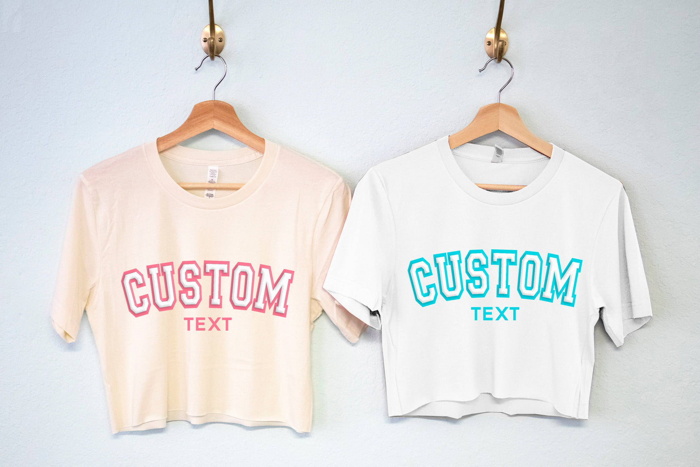 Nobullwoman Apparel - Summer Vibes Small Business CUSTOM PUFF PRINT Cropped Tees: Aqua / S