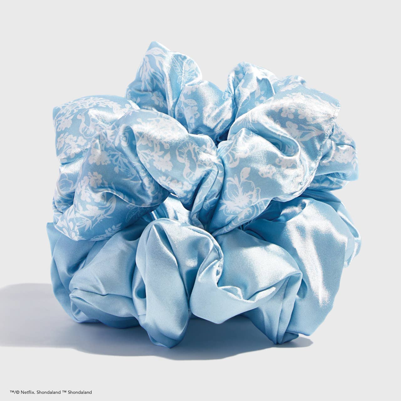 KITSCH - Kitsch x Bridgerton Satin Pillow Scrunchies / Toile De Blue