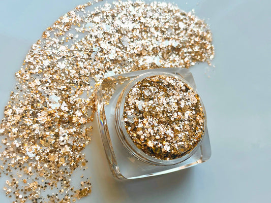 Nola Glitter Goddess - Gold Champagne Golden Metallic Sparkle Face and Body Glitter
