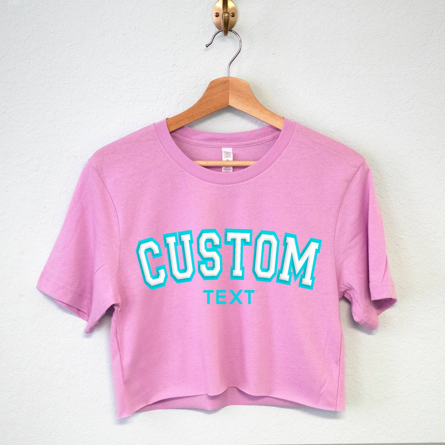 Nobullwoman Apparel - Summer Vibes Small Business CUSTOM PUFF PRINT Cropped Tees: Aqua / S