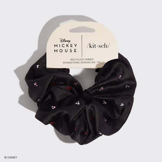 KITSCH - Kitsch & Mickey and Minnie Recycled Fabric Scrunchie - Black