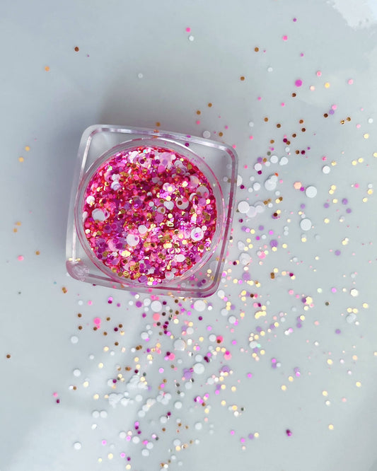Nola Glitter Goddess - Peach Pink White Blacklight Glow Face and Body Glitter Gel