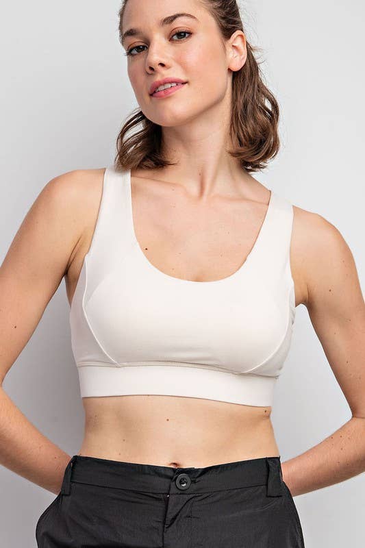 Sunday Morning - TT639537 Criss Cross Active Sportsbra: TITANIUM / S-M-L (2-2-2)