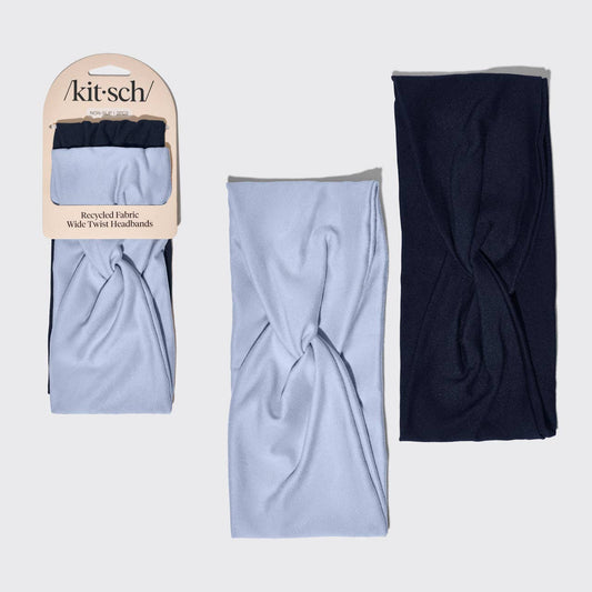 KITSCH - Recycled Fabric Wide Twist Headbands 2pc Set -Garden Bouquet