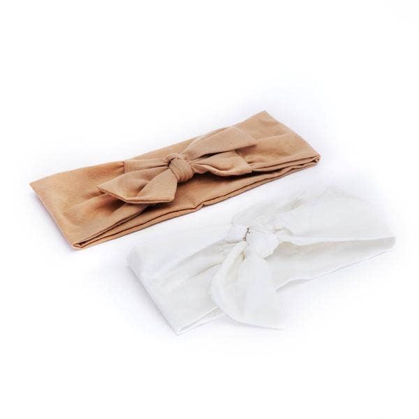 KITSCH - Cotton Adjustable Headband 2pc - Sand